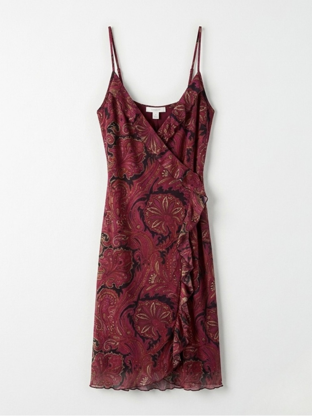 Vintage La Belle wrap Burgundy Paisley Dress